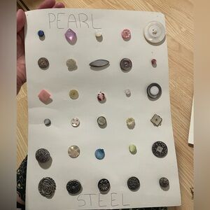 Assorted  antique Buttons Collection on card